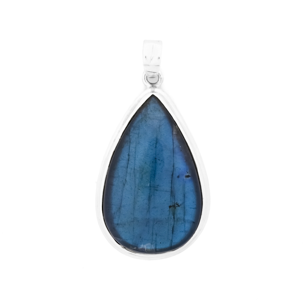 Natural Labradorite Teardrop Sterling Silver Pendant Jewellery