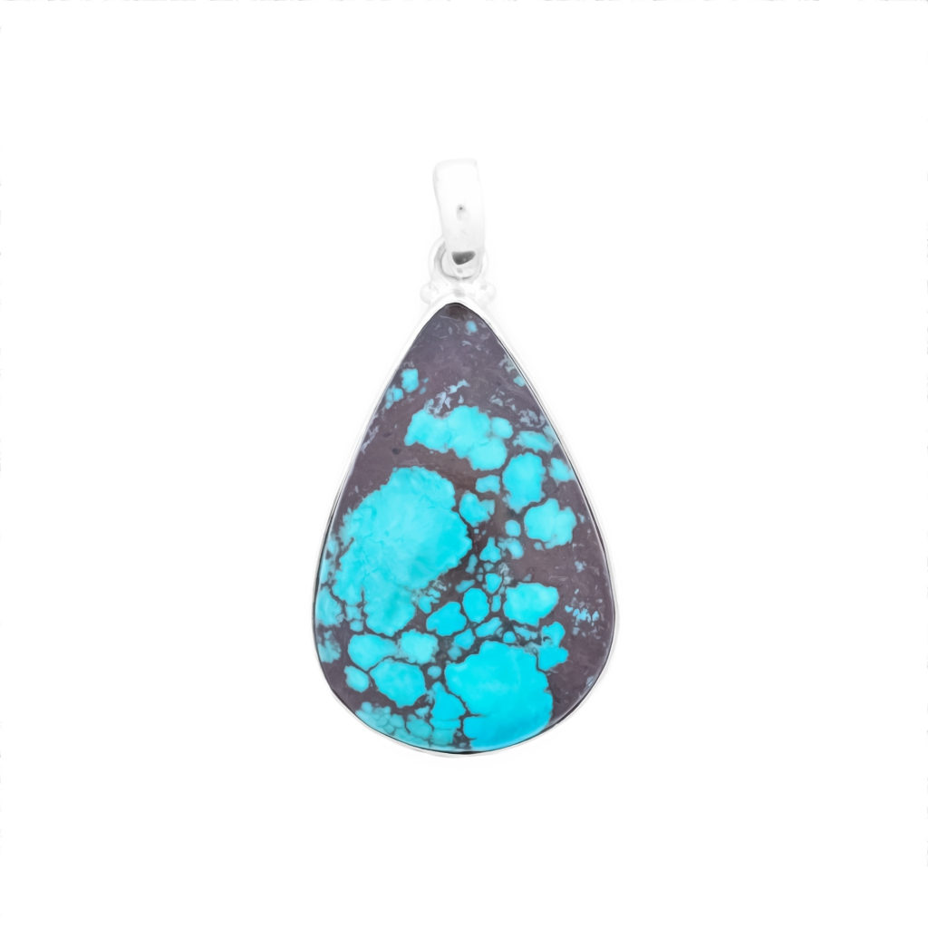 Natural Turquoise Pear Sterling Silver Pendant Jewellery