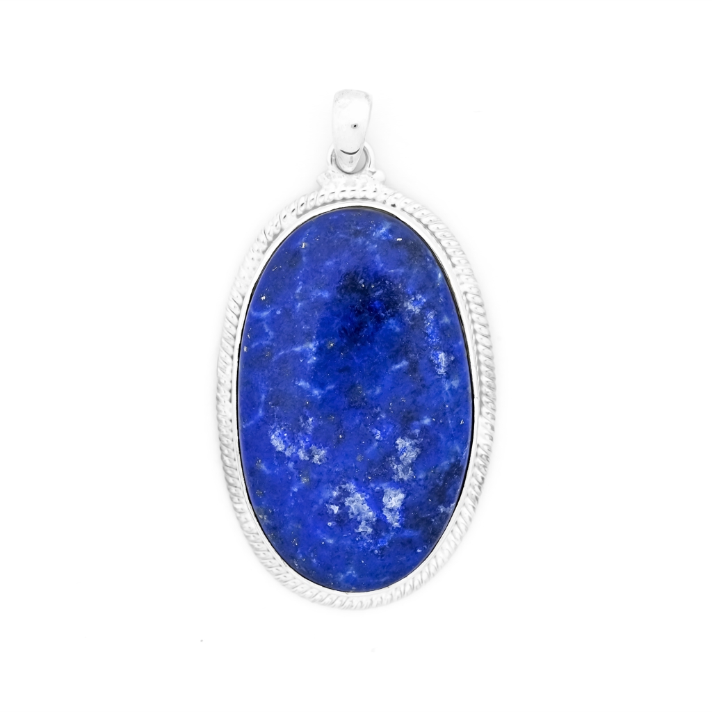 Blue Lapis Lazuli Oval Shape Sterling Silver Pendant Jewellery