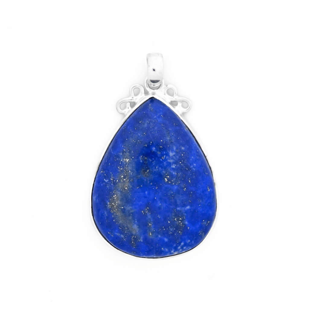 Blue Lapis Lazuli Pear Designer Sterling Silver Pendant Jewellery