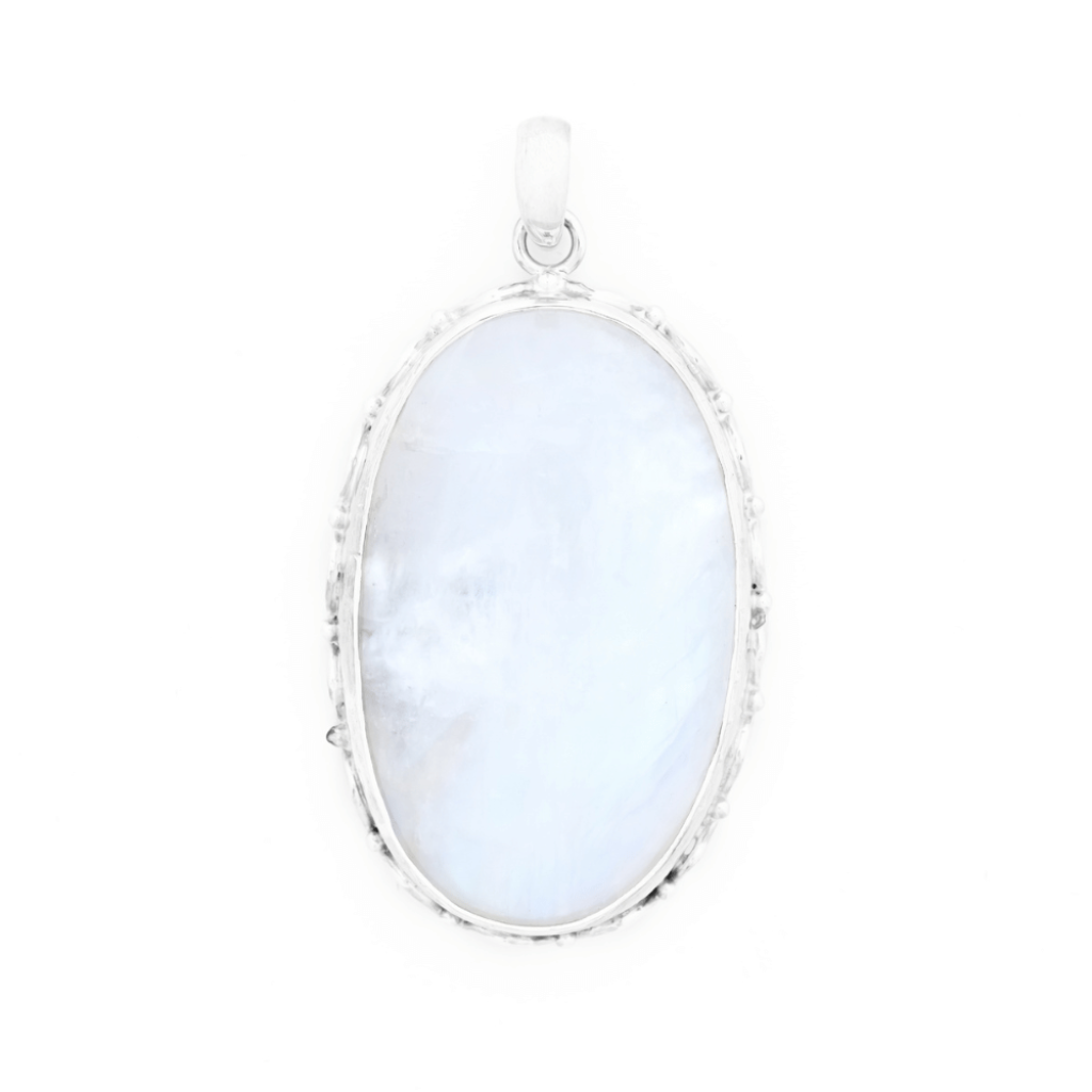 Rainbow Moonstone Oval Designer Sterling Silver Pendant Jewellery