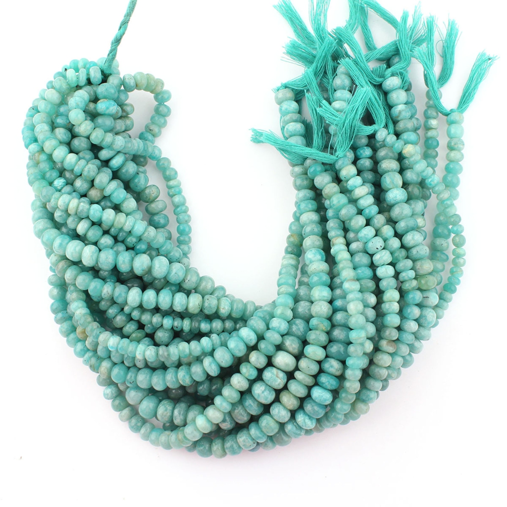 Smooth Amazonite 5-10mm Round Gemstone Beads For Jewelry Making