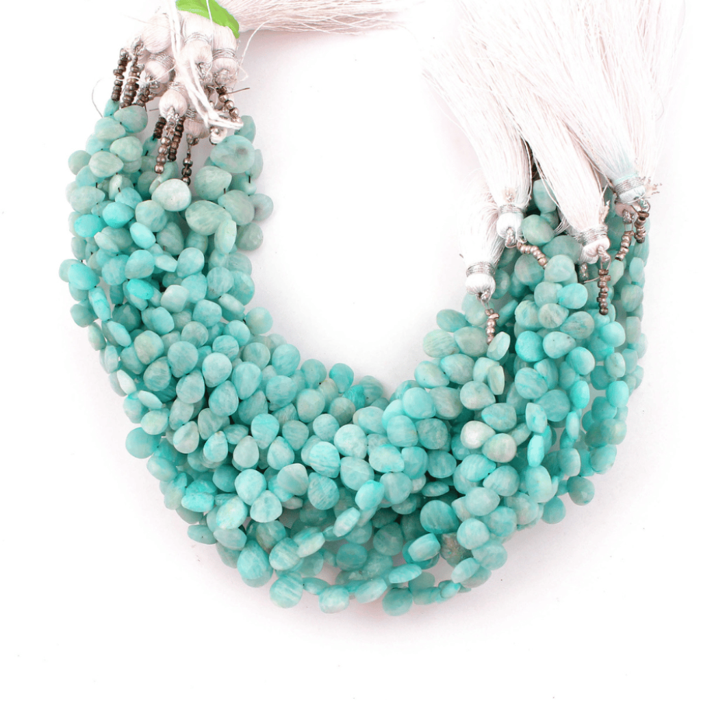 Pear Shape Amazonite Faceted Gemstone Handmade 22 Strands Beads