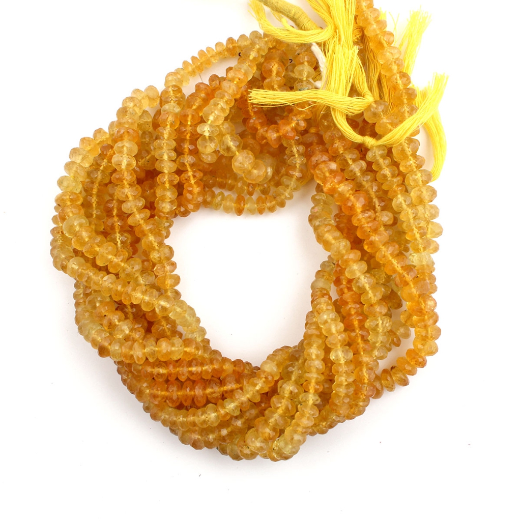 Top Quality Yellow Aquamarine Round Faceted Beads 9 Strands