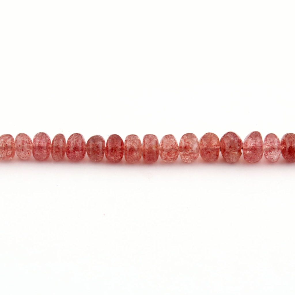 Round Strawberry Quartz Smooth Gemstone Beads For Jewelry Making
