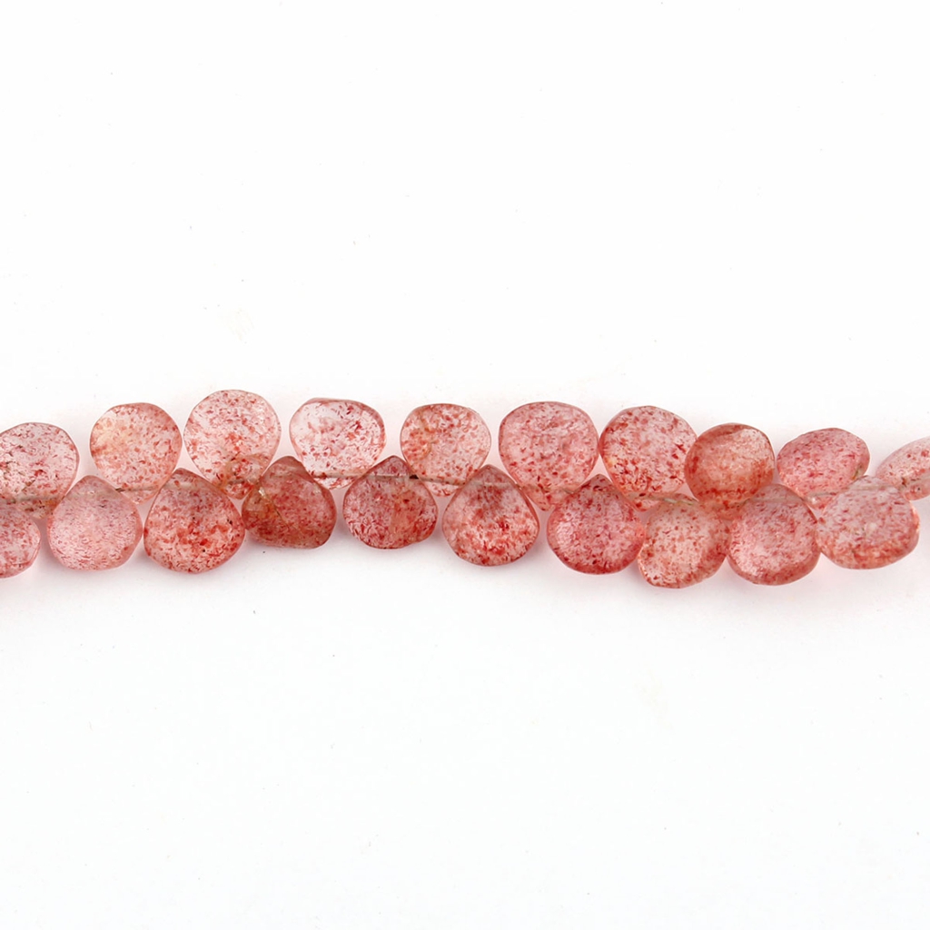 Strawberry Quartz Handmade Heart Shape Gemstone Beads