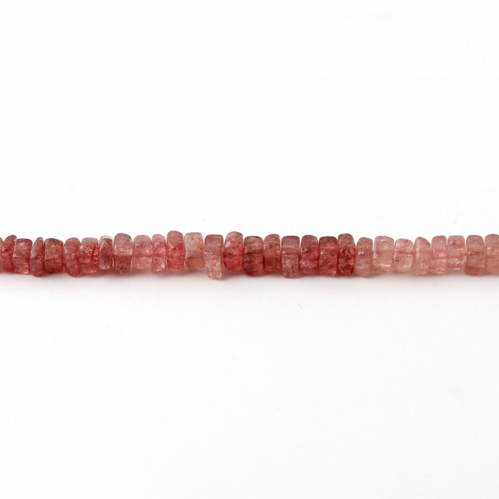 Natural Strawberry Quartz 8 Strands Square Shape Gemstone Beads