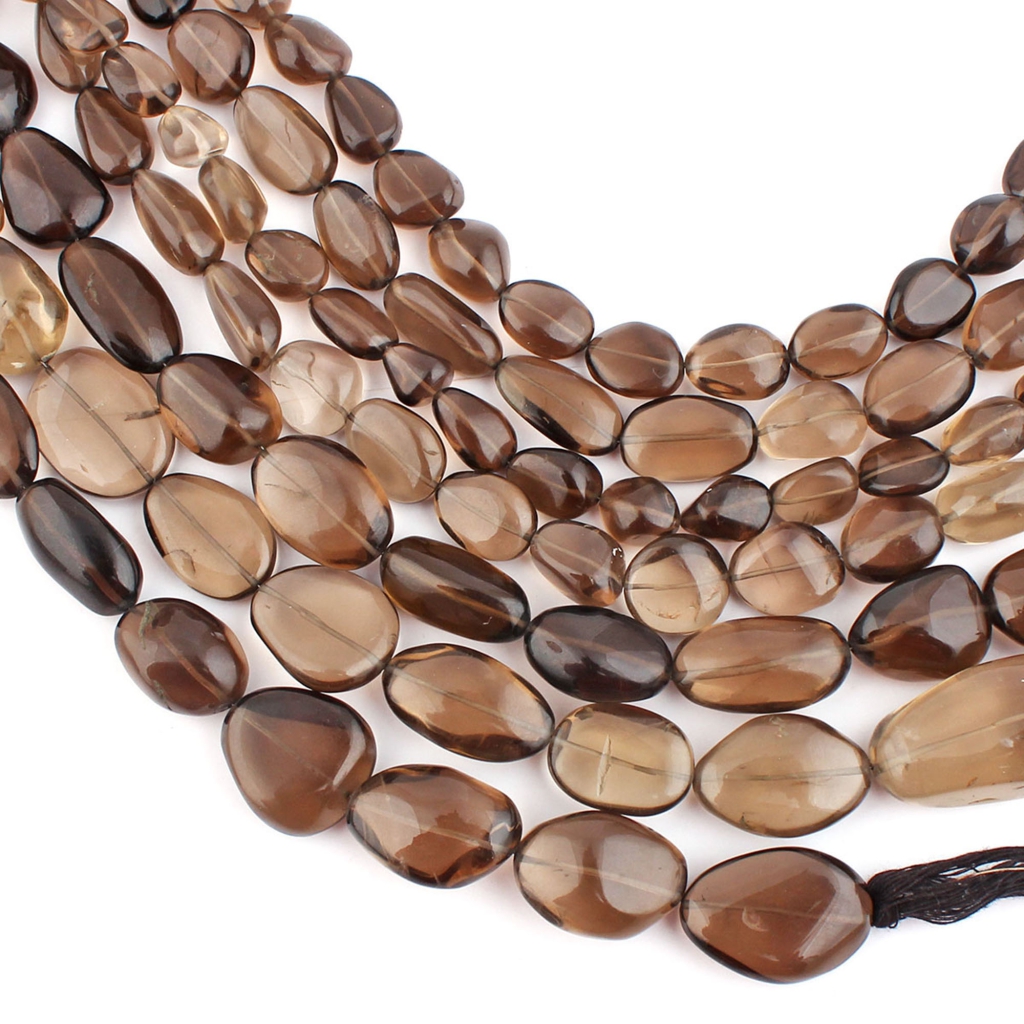 Plain Smoky Quartz Tumble Gemstone Beads For Jewelry Making