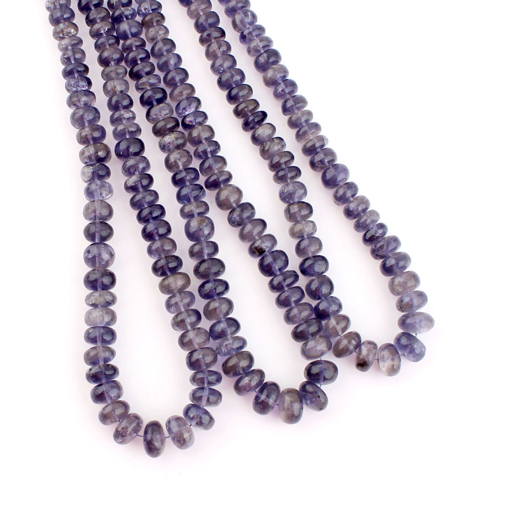 Wholesale Iolite Smooth Round Gemstone 7 Strands Handmade Beads