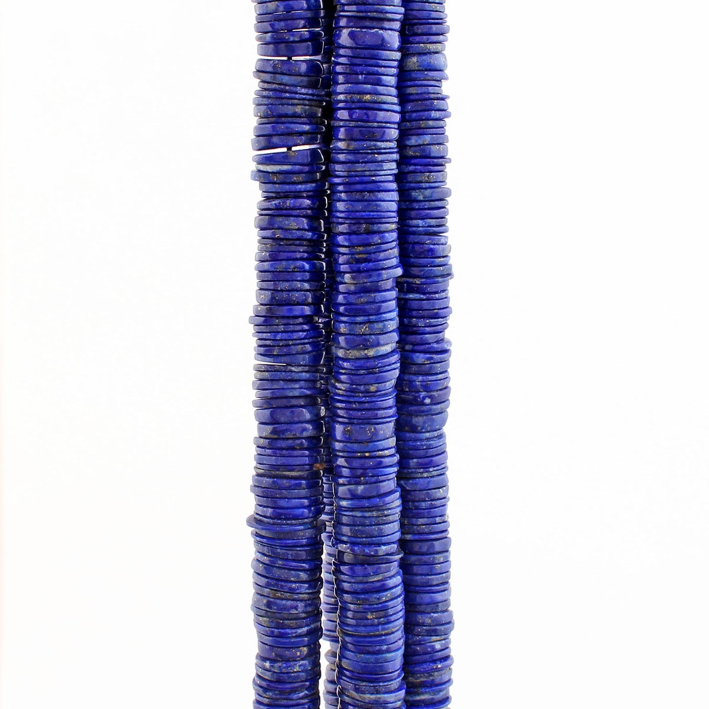 Blue Lapis Lazuli Handmade Coin Shape Beads For Jewelry Making