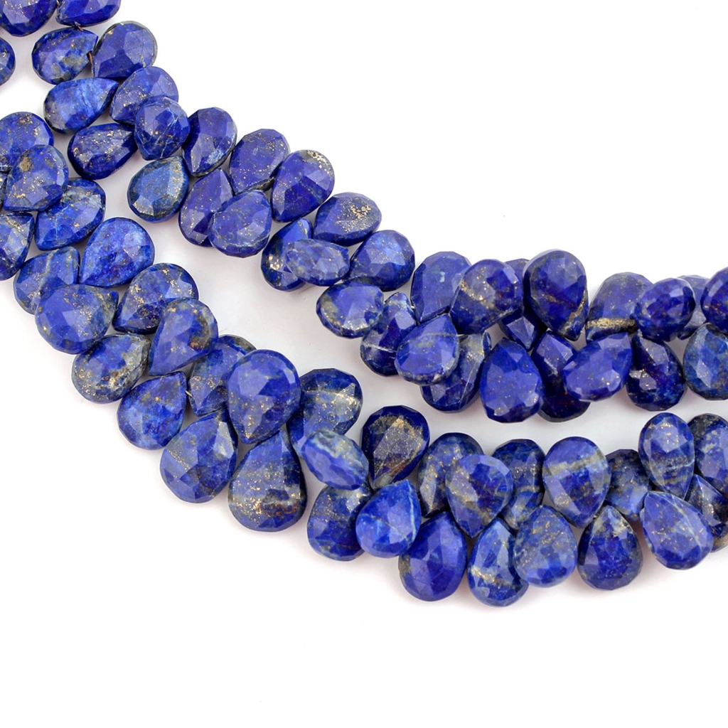 Wholesale Pear Lapis Lazuli Handmade 3 Strands Beads 8 Inches