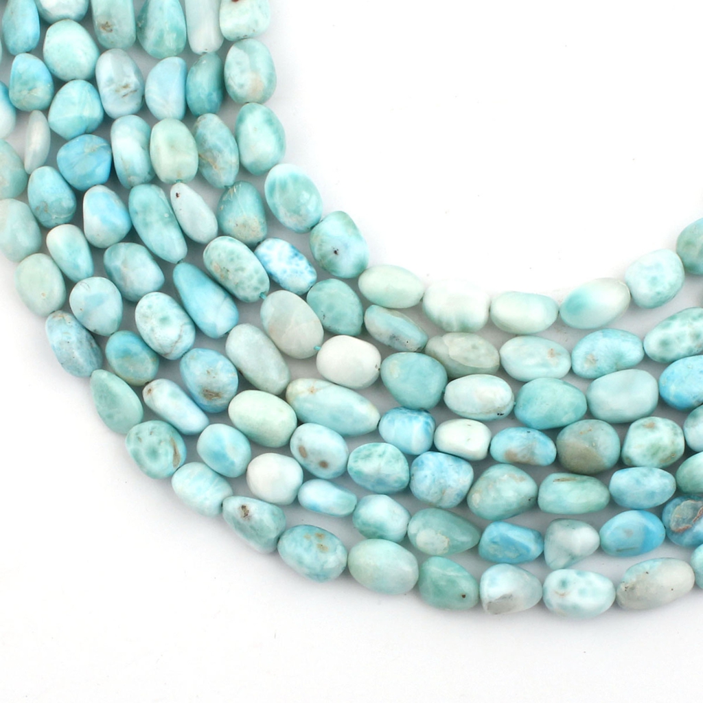 Natural Larimar Mix Tumble Gemstone Beads For Jewelry Making