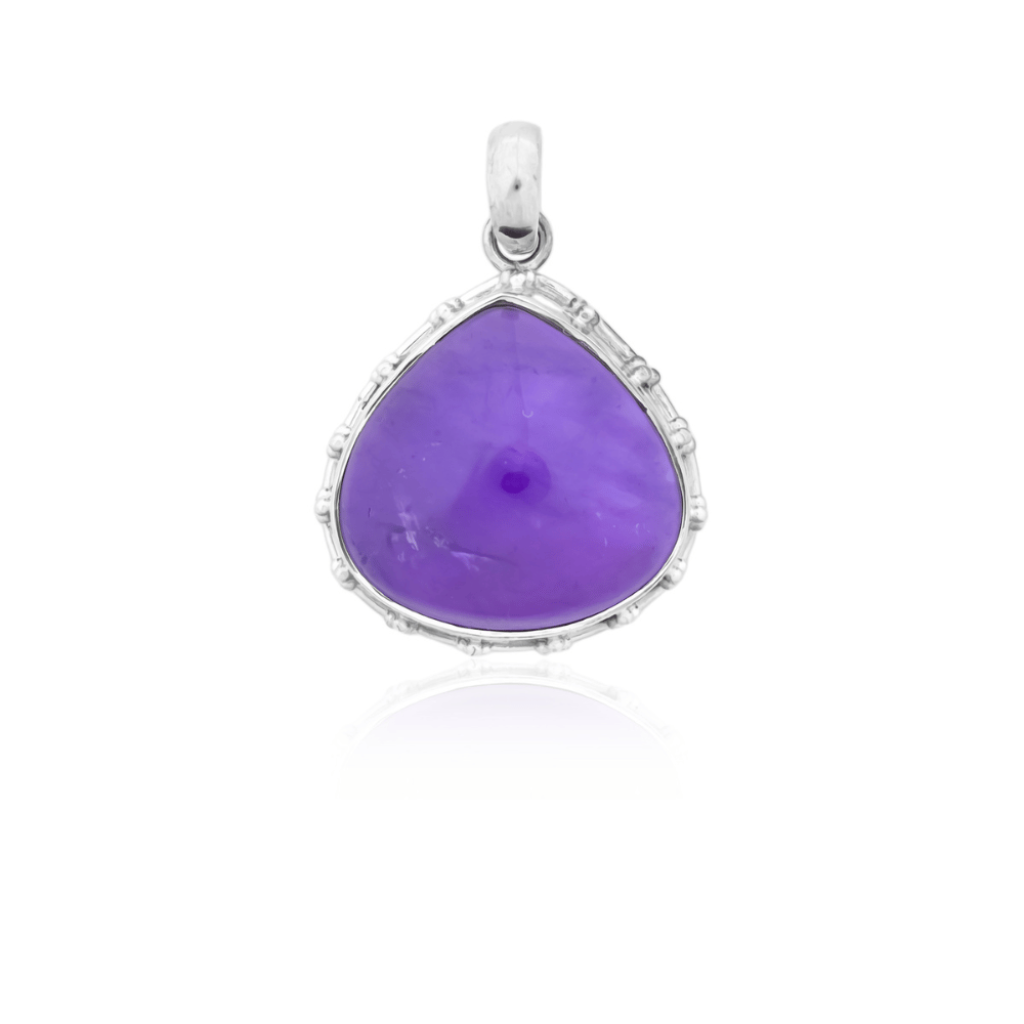 Natural Amethyst February Birthstone Sterling Silver Pendant For Women