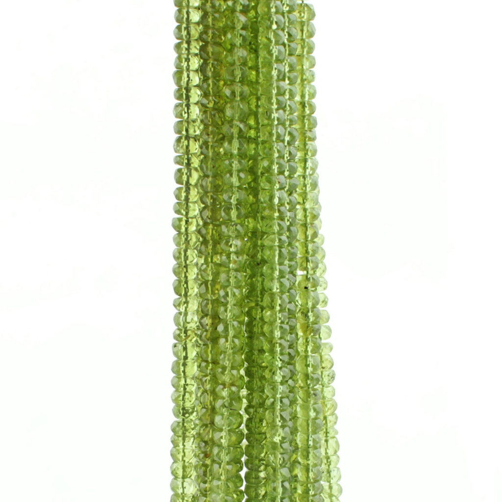 Round 3mm Peridot Faceted Gemstone Handmade Beads For Jewelry