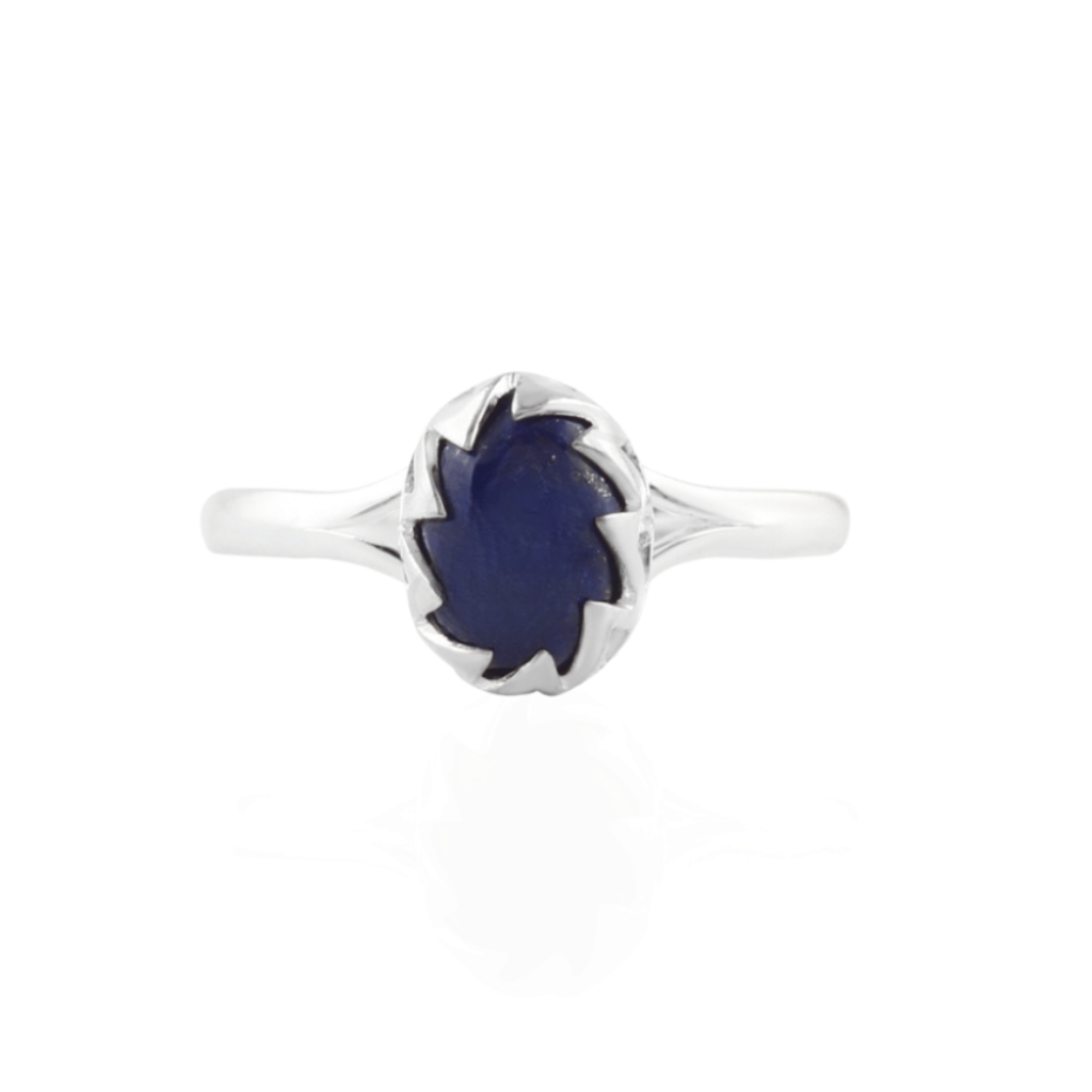 Blue Lapis Lazuli Gemstone Sterling Silver Ring