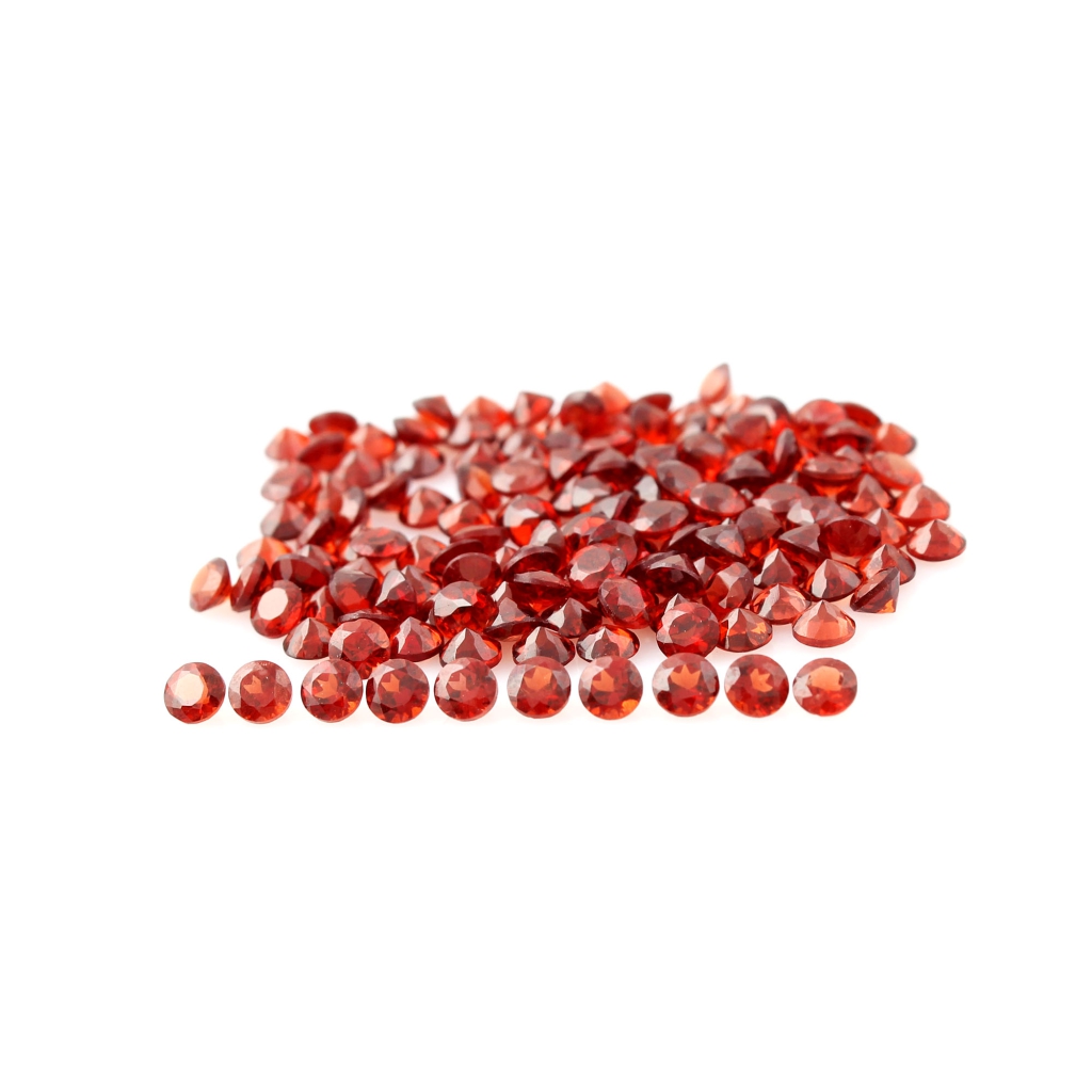 Natural Red Garnet 3mm Round Shape Loose Gemstone