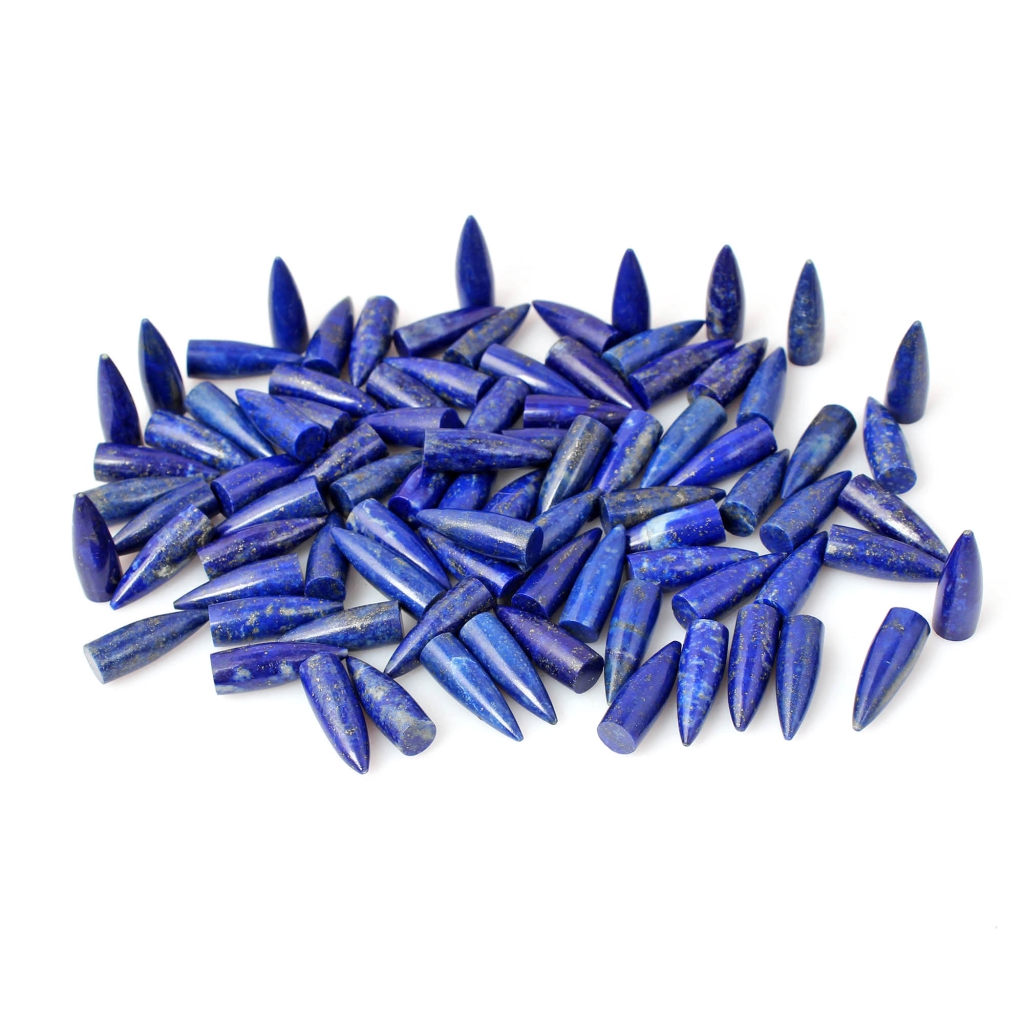 Natural Lapis Lazuli Pointed Bullet Shape Smooth Gemstone