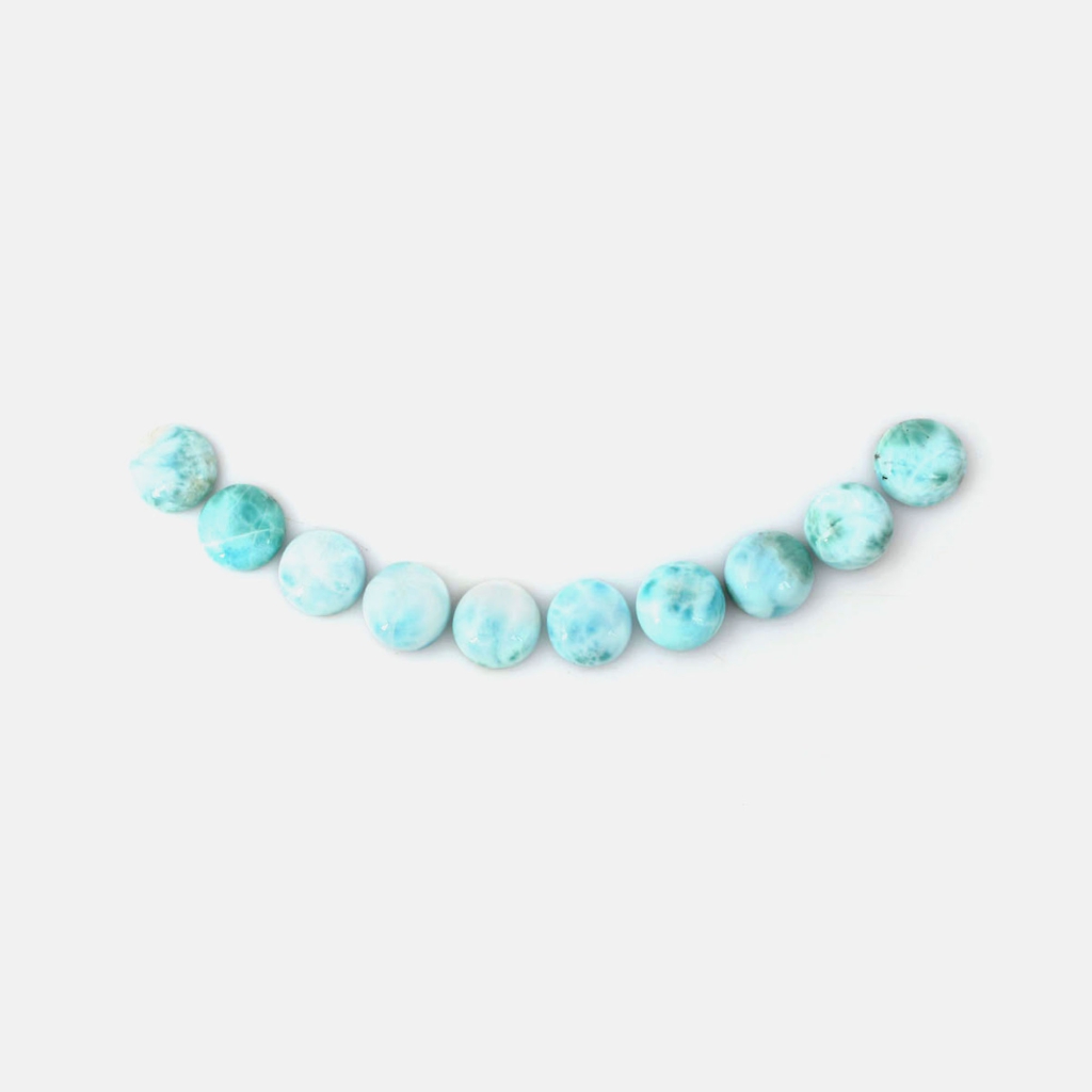 Natural Larimar 14mm Round Loose Gemstone for Jewelry Crafts