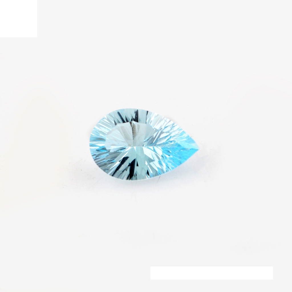 Pear Shape Blue Topaz Faceted Loose Gemstone