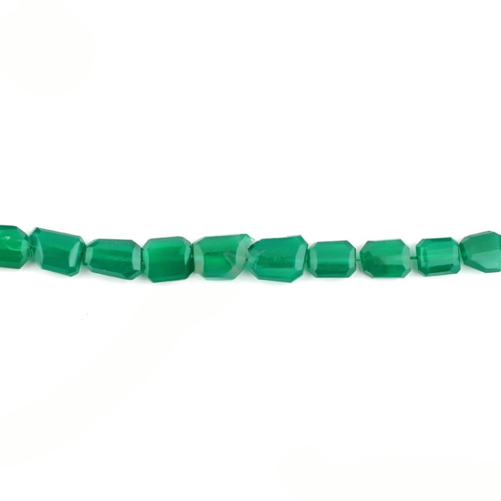 Green Onyx Faceted Tumble Handmade Beads For Jewelry Making
