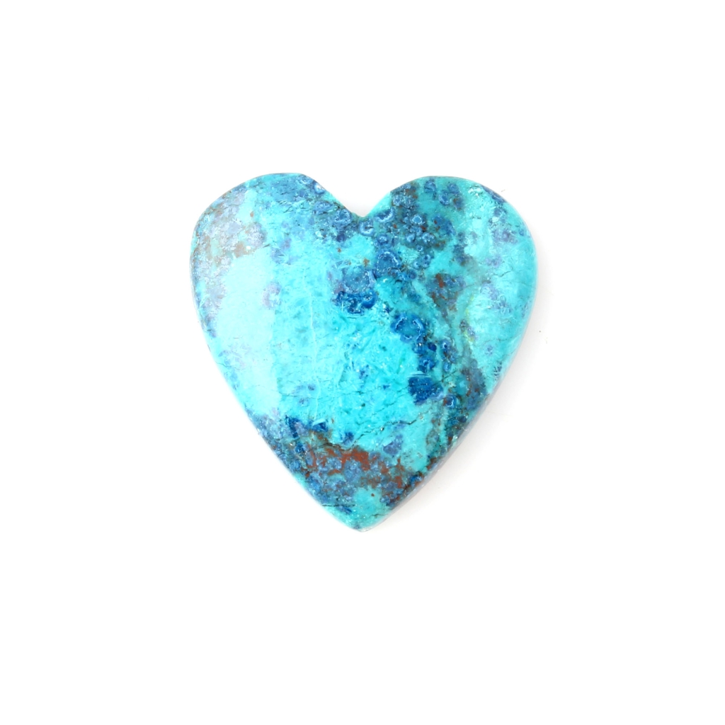 Natural Chrysocolla Gemstone, Shattuckite Chrysocolla Heart Shape Gemstone