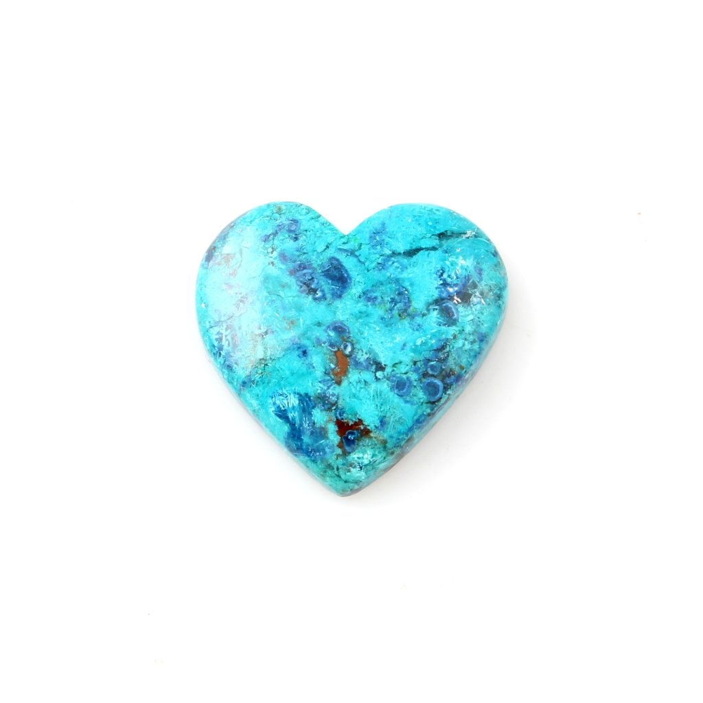 Natural Shattuckite Chrysocolla Gemstone, Chrysocolla Heart shape Cabochon Gemstone, Gems for jewellery making