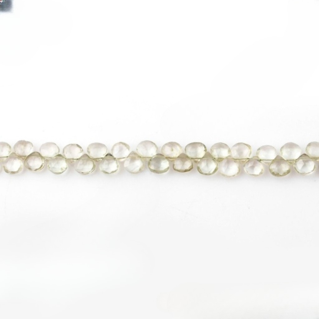 Natural Green Amethyst Faceted Beads, 7mm Approx.