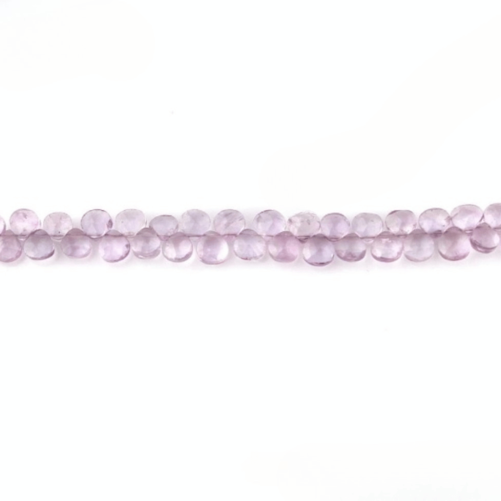 Natural Pink Amethyst Heart Shape Faceted 6mm Approx Beads
