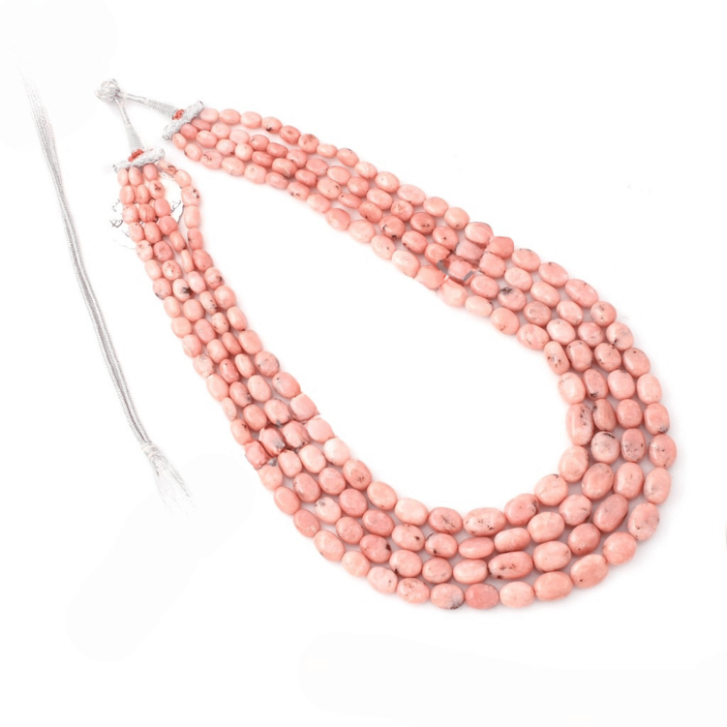 Natural Pink Opal Gemstone Beaded Necklace Nugget Shape 8.5-18mm Approx.