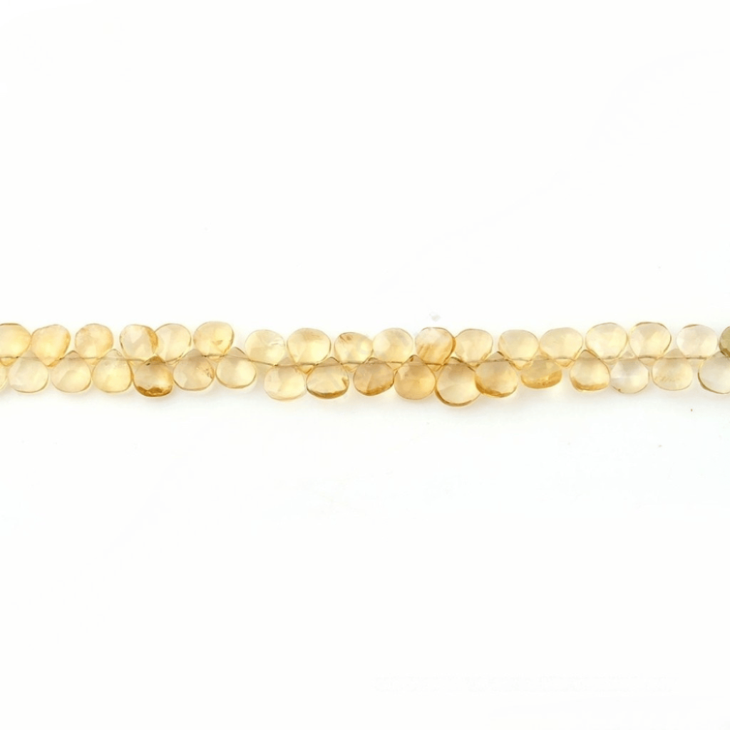 Light Citrine Beads, Natural Light Citrine Heart Shape Faceted Beads, 6.5-10.5 mm Beads