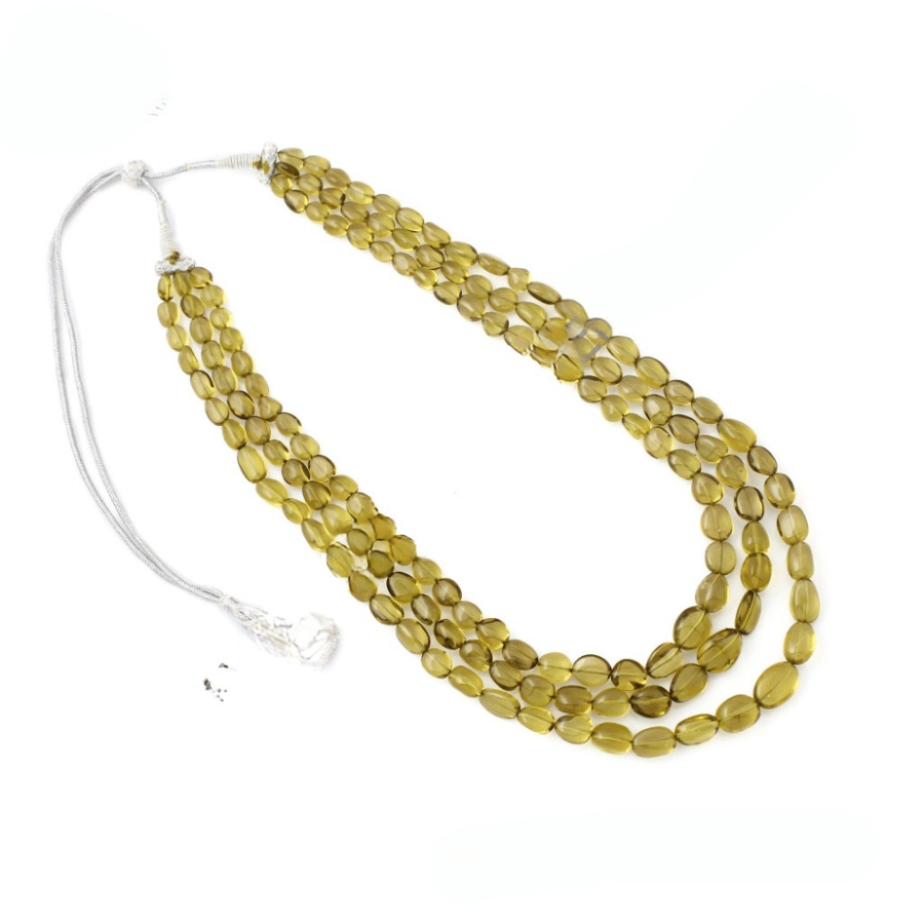 Olive Quartz Gemstone Beaded Necklace 10-18.5mm Approx Nuggets Shape Beads Necklace