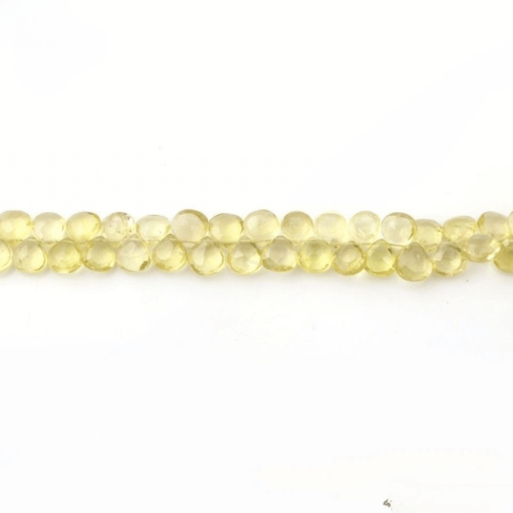 Lemon Quartz Heart Shape Faceted 8-12mm Approx 8 Strand Beads