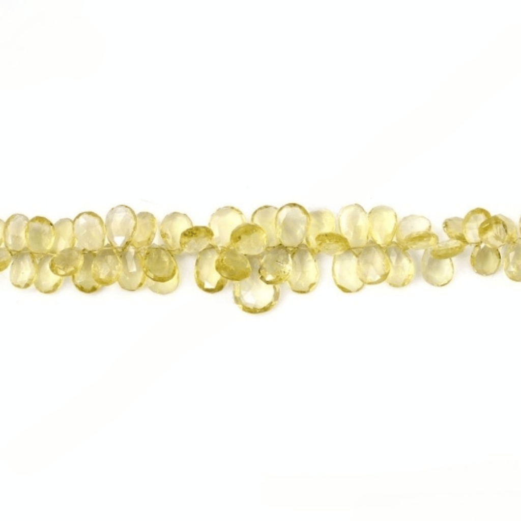 Lemon Quartz Pear Shape Gemstone Beads 10-23mm Approx 1 Strand