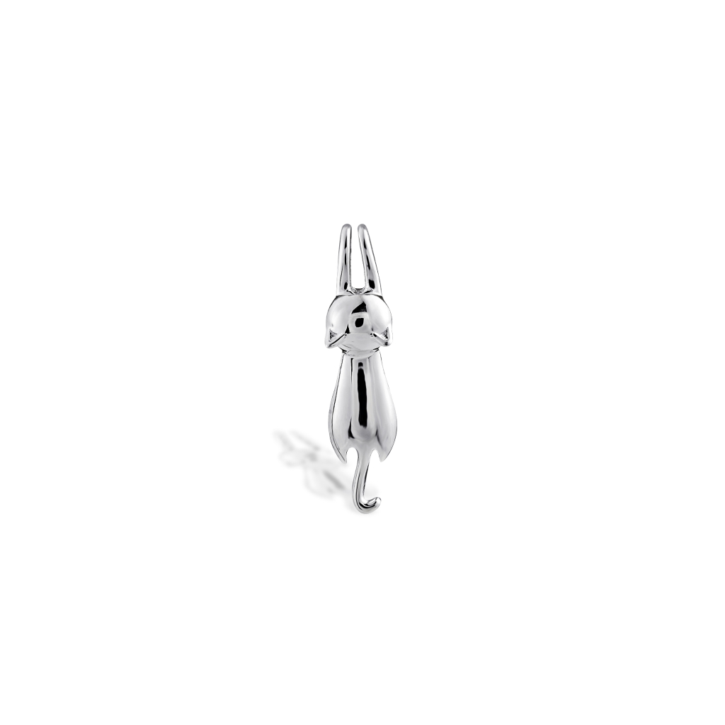925 Sterling Silver Minimalist Cat-shaped Pendant Necklace