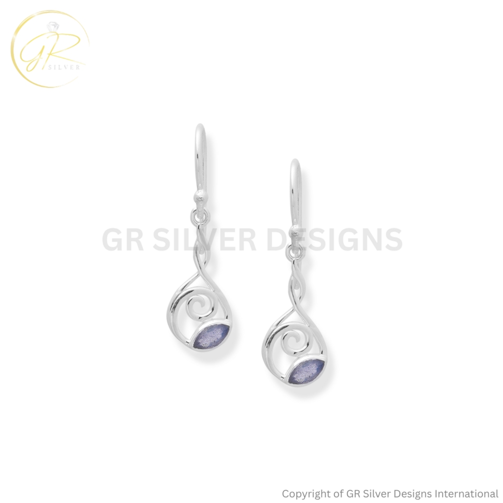 Marquise Labradorite Earrings by GR Silver Designs