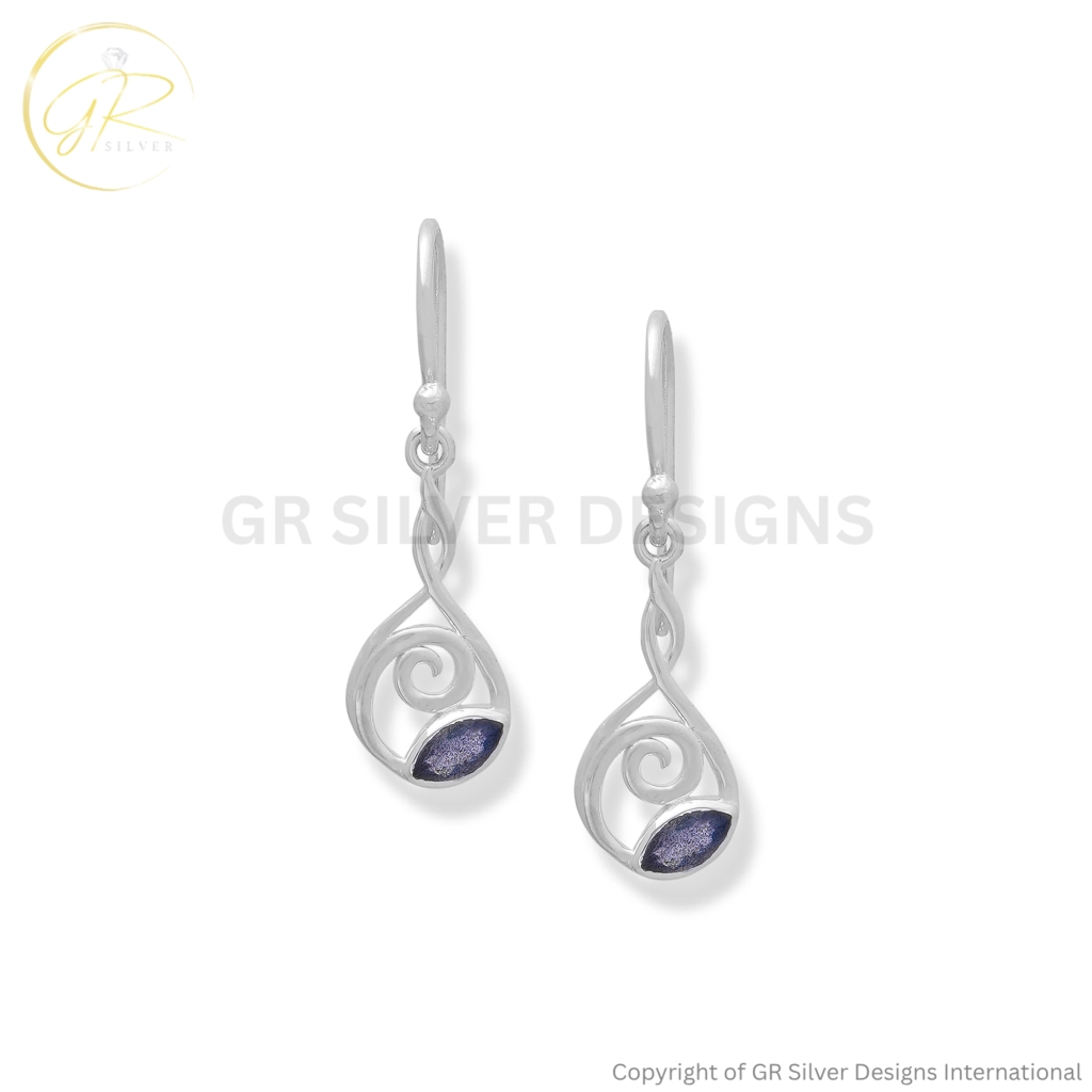 Marquise Labradorite Earrings by GR Silver Designs