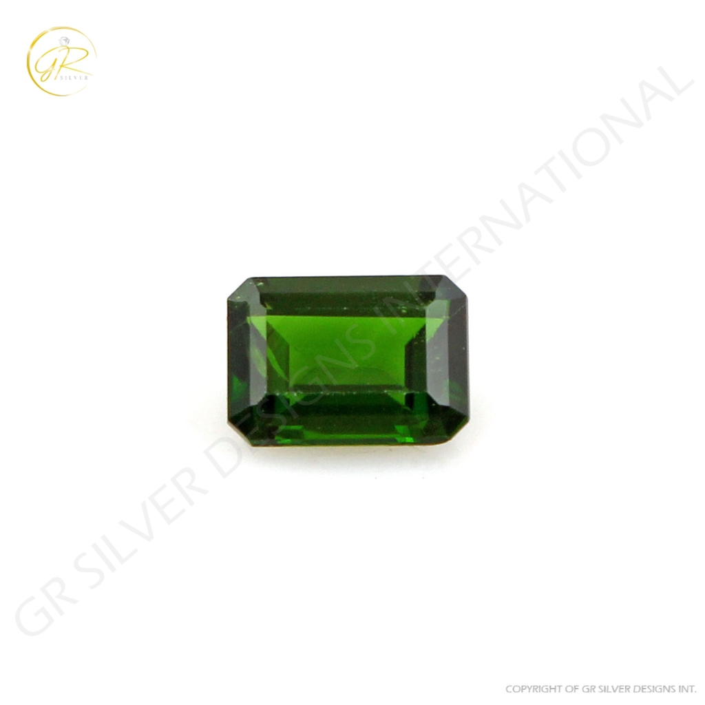 Natural chrome Diopside 5x7mm Octagon Gemstone