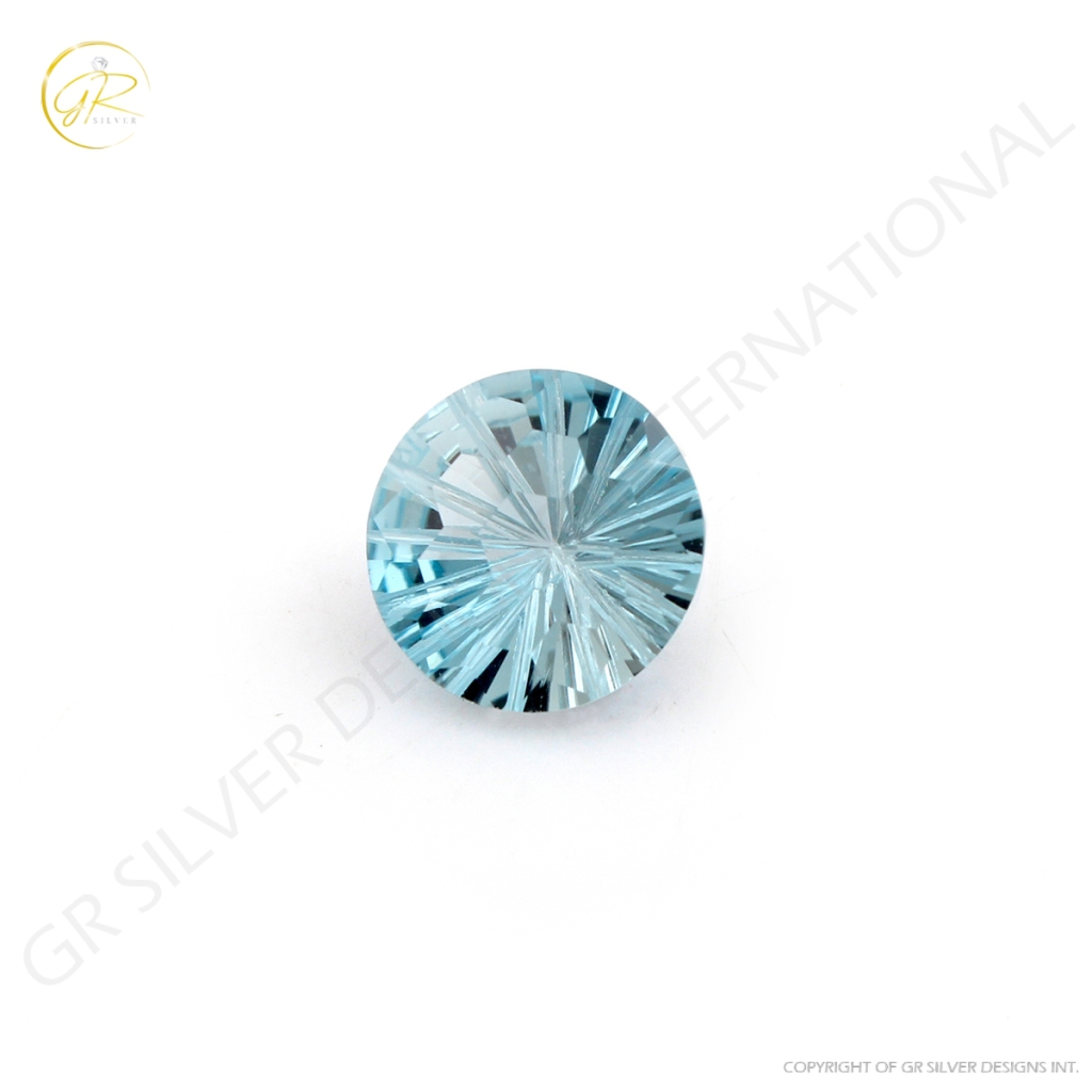 10mm Round Cut Sky Blue Topaz Loose Gemstone