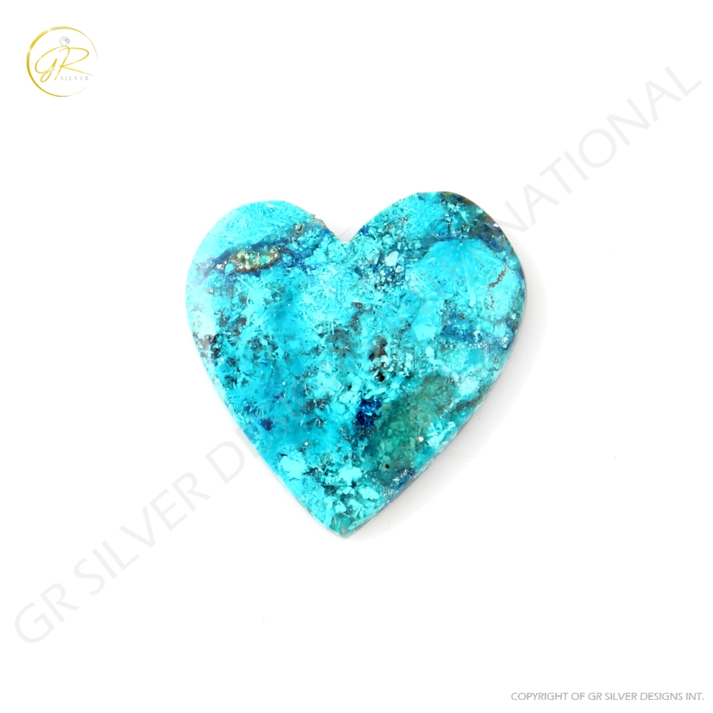 Heart Shape Chrysocolla Gemstone, Shattuckite Chrysocolla Gemstone