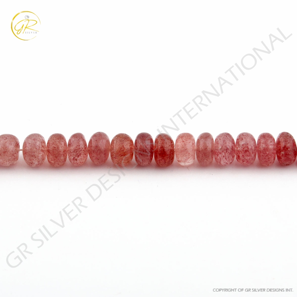 Plain Strawberry Quartz 8 Strands Round Handmade Beads