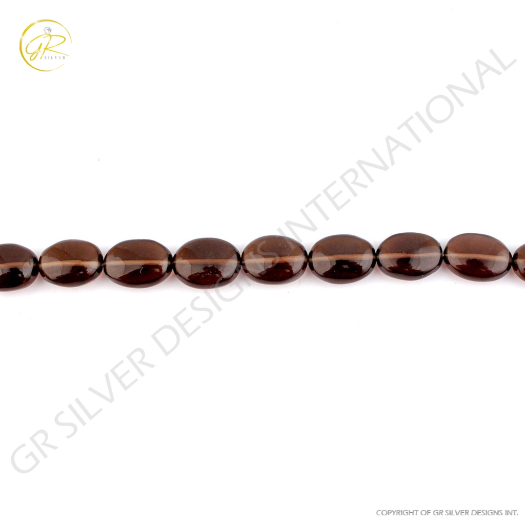 Natural Smoky Quartz Plain Tumble Gemstone Beads For Jewelry