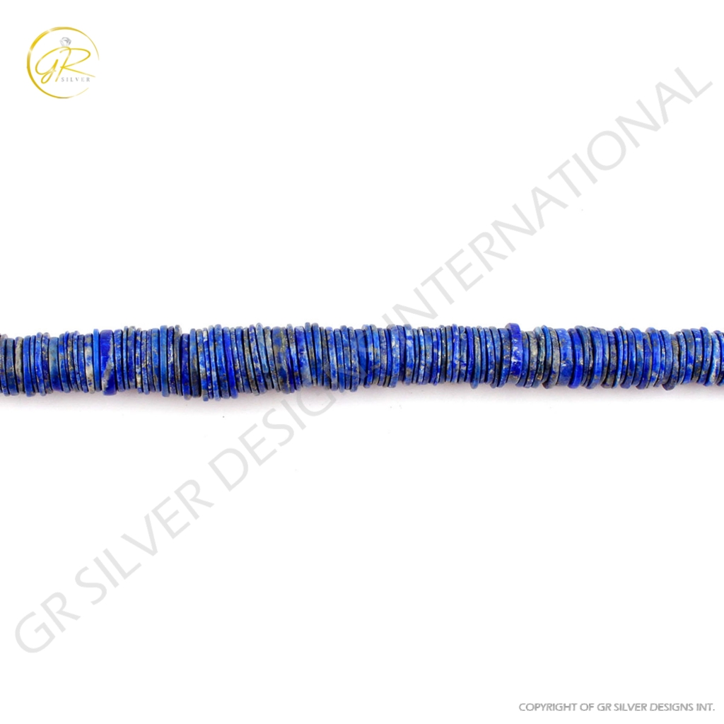 Blue Lapis Lazuli Handmade Coin Shape Beads For Jewelry Making