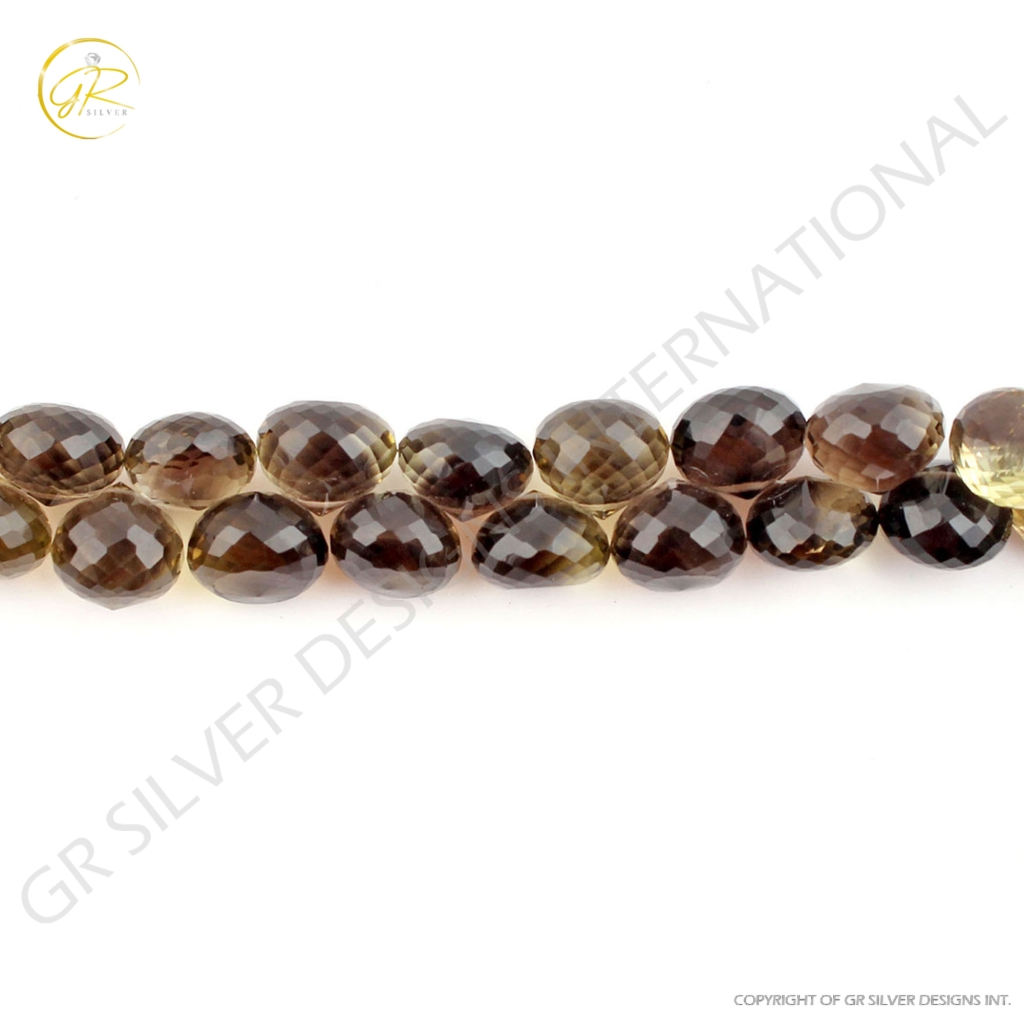 Bio Lemon Quartz Handmade Onion Shape Gemstone Beads