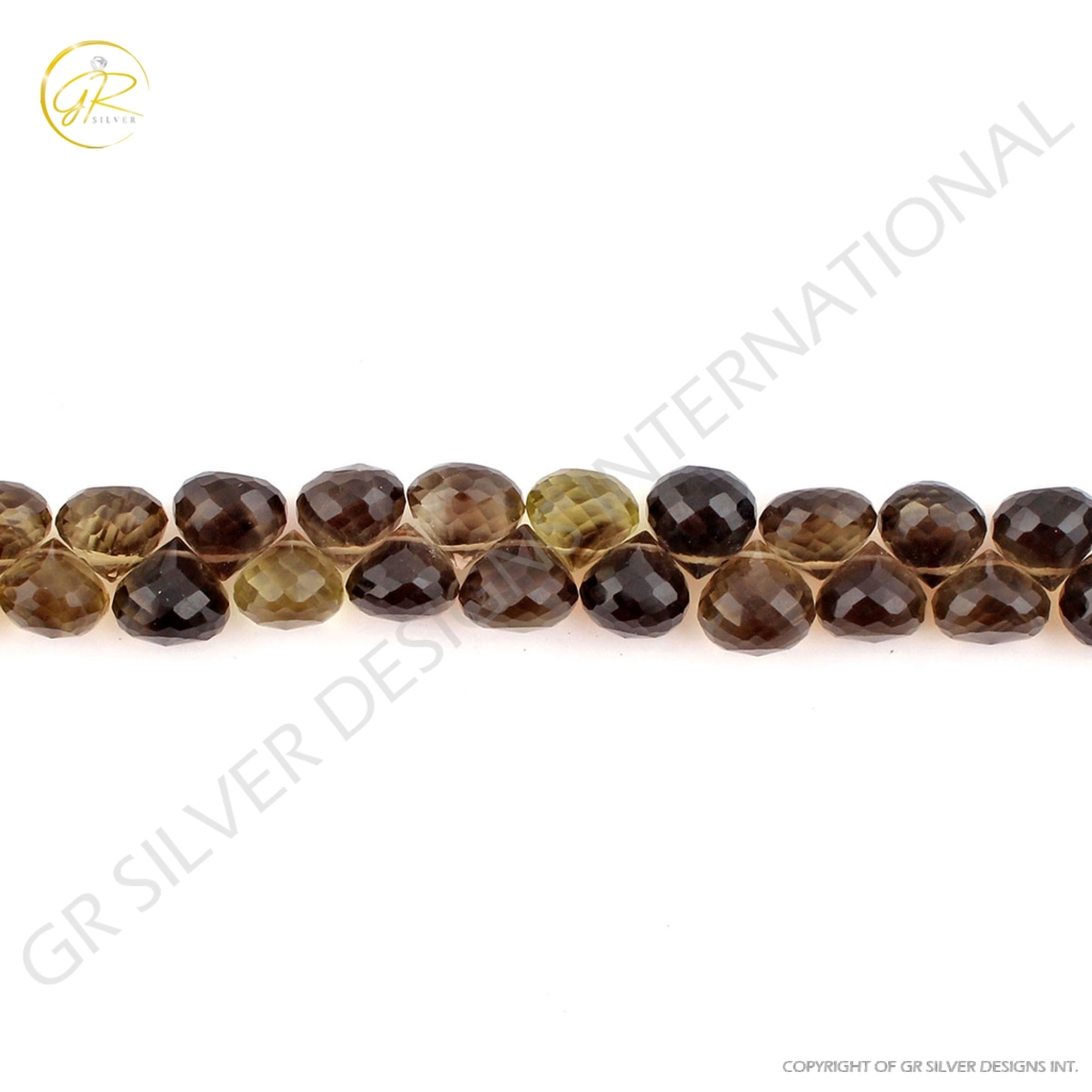 Top Quality Bio Lemon Quartz Faceted Onion 10mm Handmade Beads