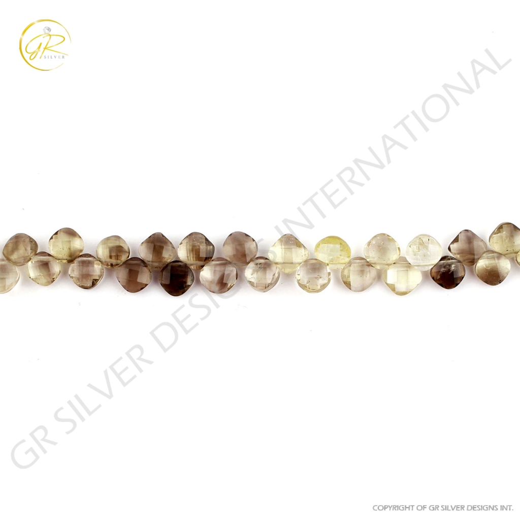 Bio Lemon Quartz Cushion Shape 6-7mm Handmade Beads