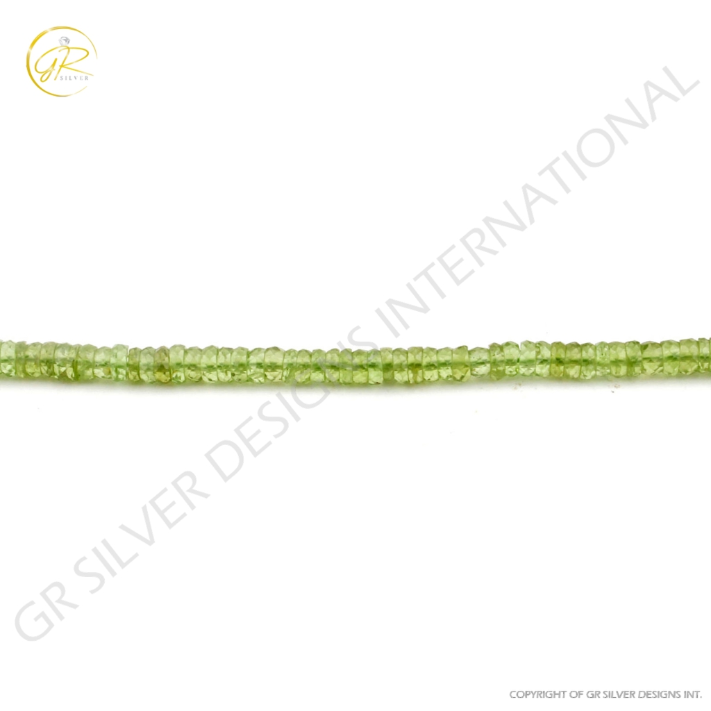 Wholesale Natural Peridot Tyre Shape Handmade Beads 17 Strands