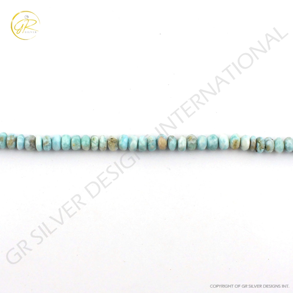 8-10mm Round Faceted Larimar Handmade Gemstone Beads 10 Strands