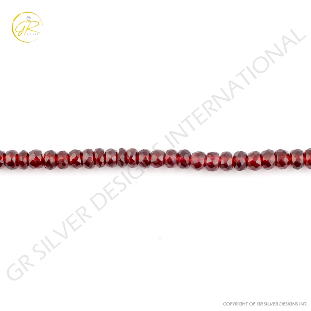 Round Garnet Faceted Beads Strands For Jewelry Making