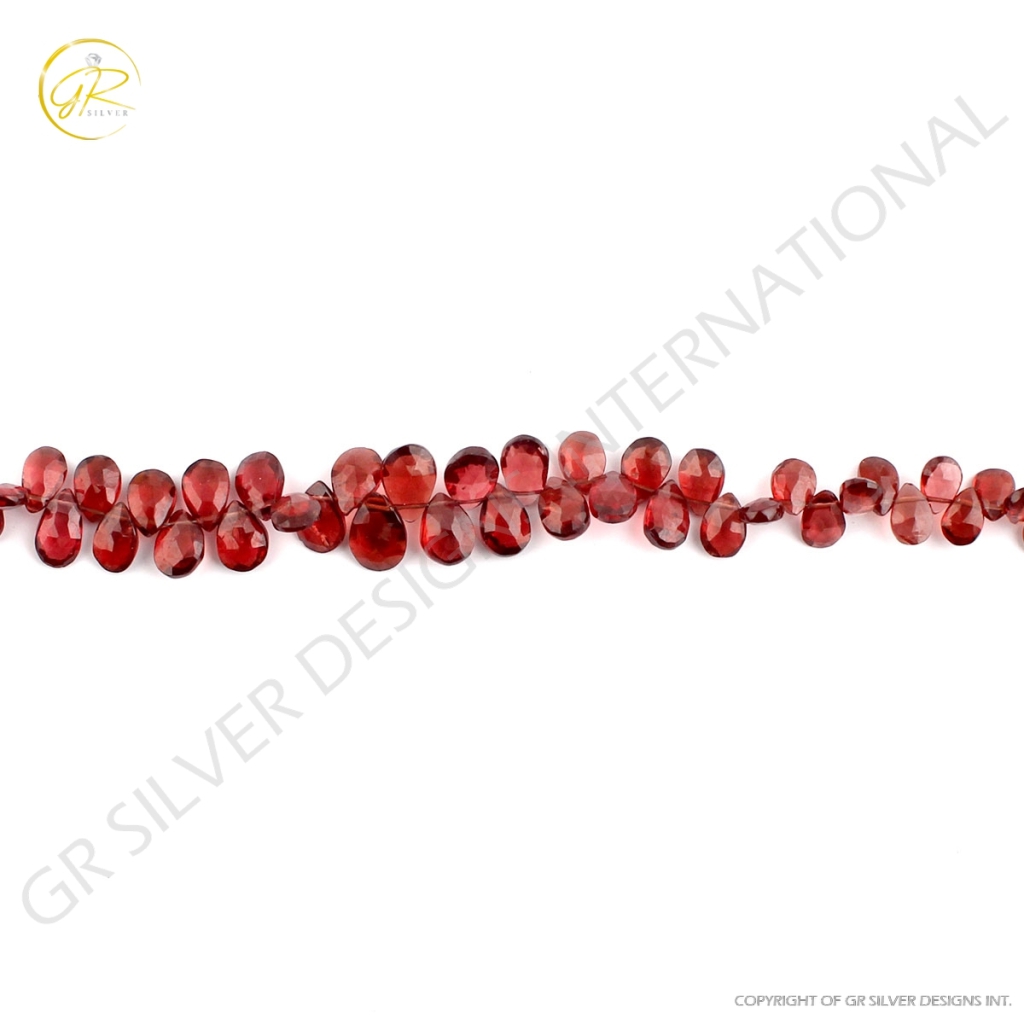 Pear Faceted Garnet Handmade 9 Strands Gemstone Beads