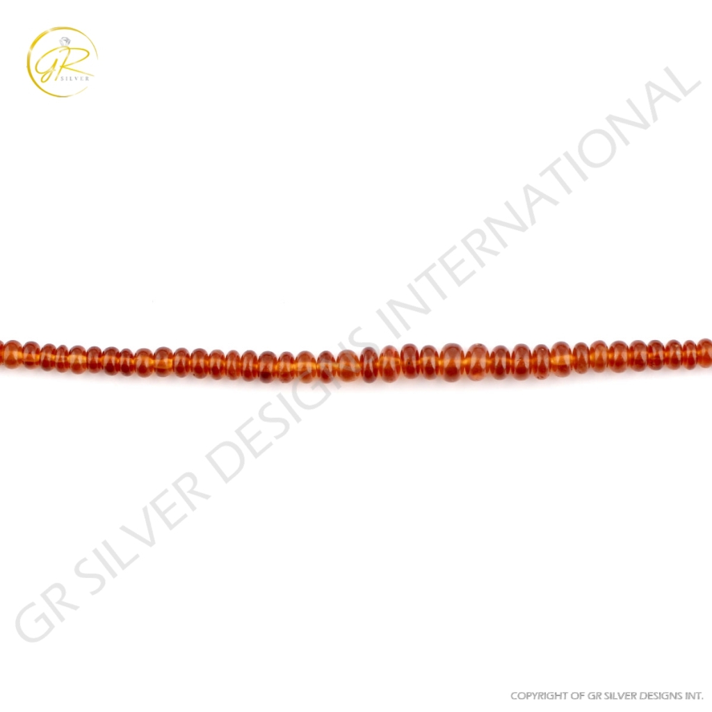 Hessonite Garnet Plain Round Gemstone Beads 5 Strands 17"